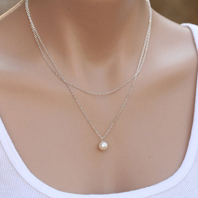 Simulated Pearl Necklace